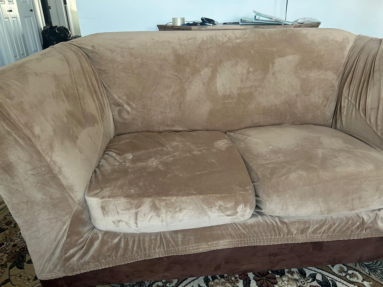 Brown Suede-look Loveseat - photo 3
