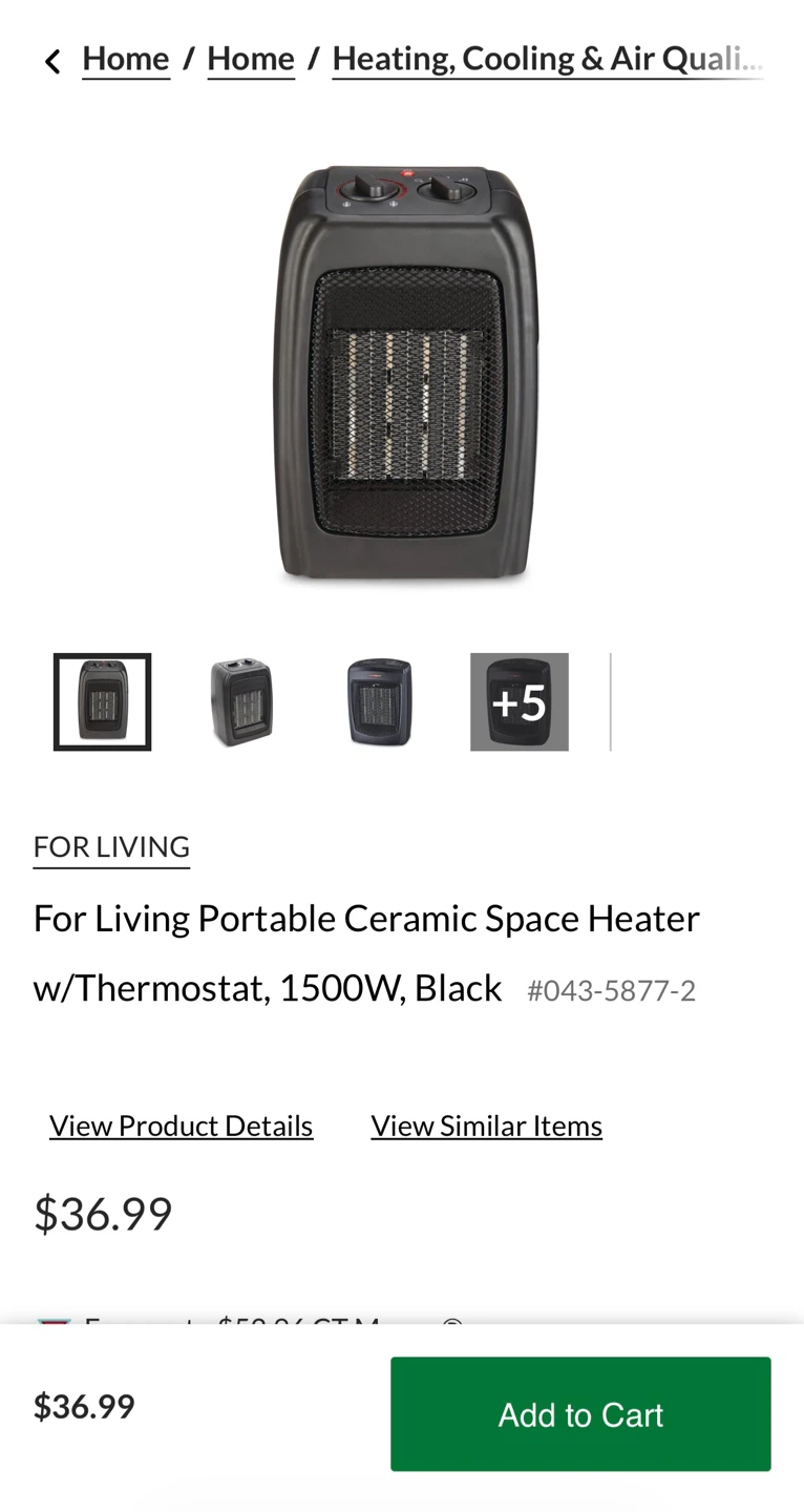 For Living Portable Ceramic Space Heater