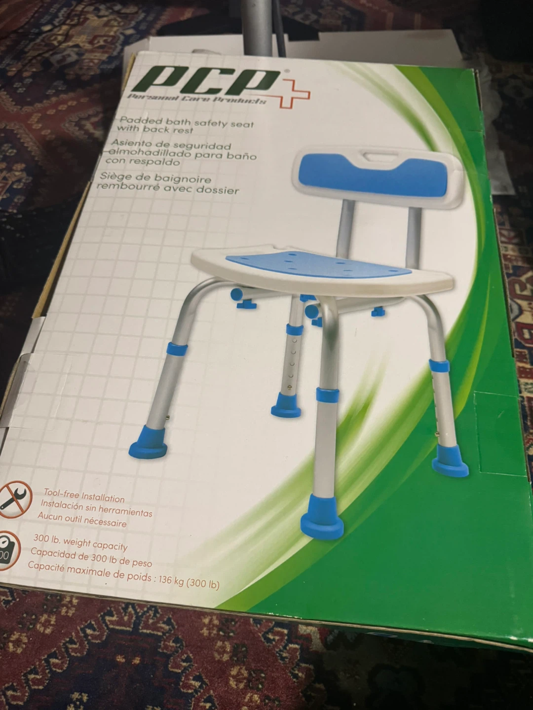 PCP Padded Bath Safety Seat with Back Rest