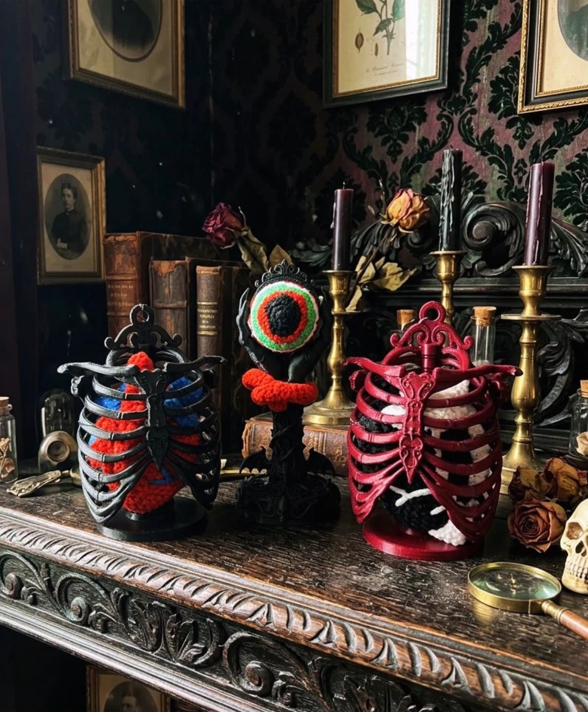 Gothic Hand and Eye Crochet Ornament