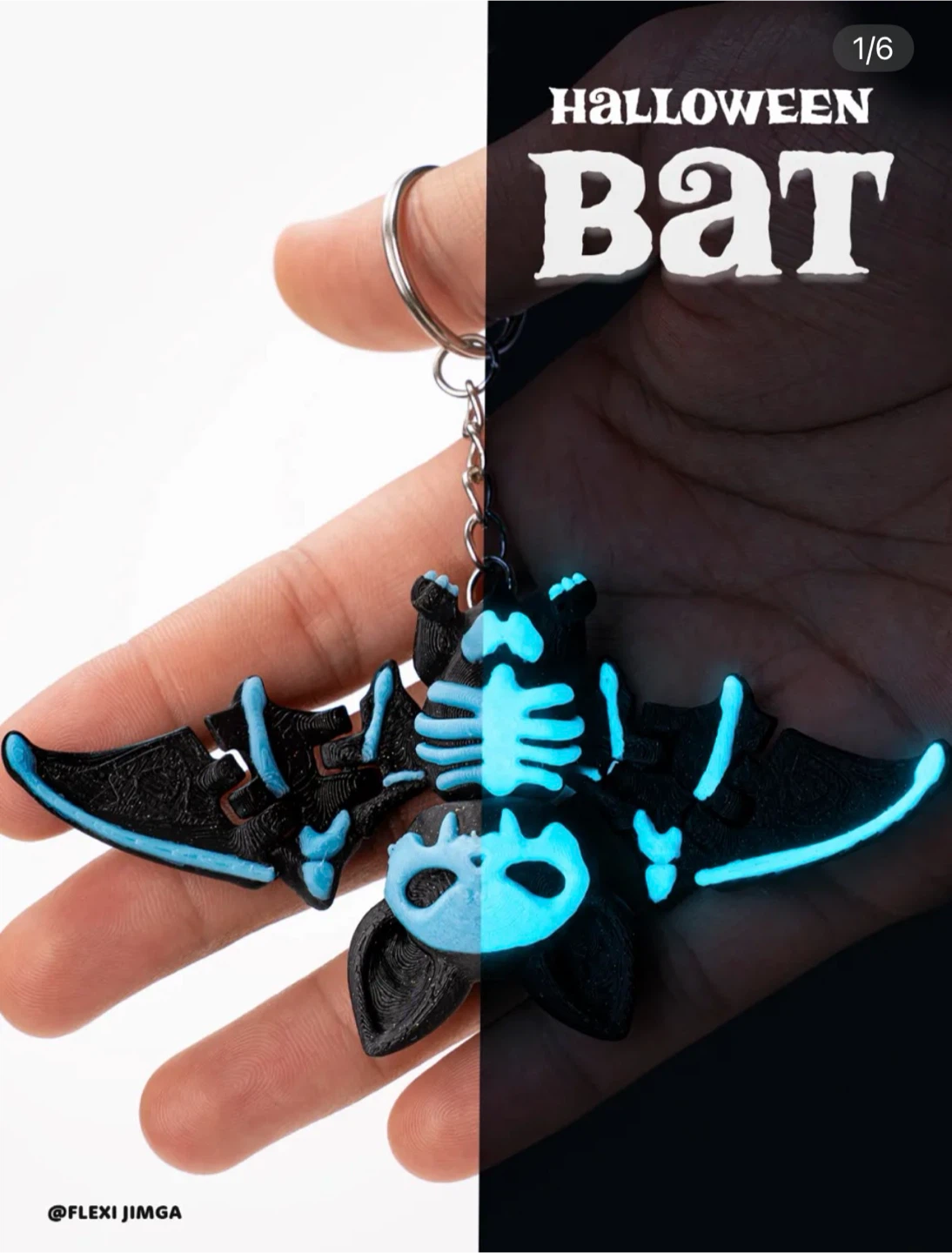 Flexi Jimga Halloween Bat Keychain
