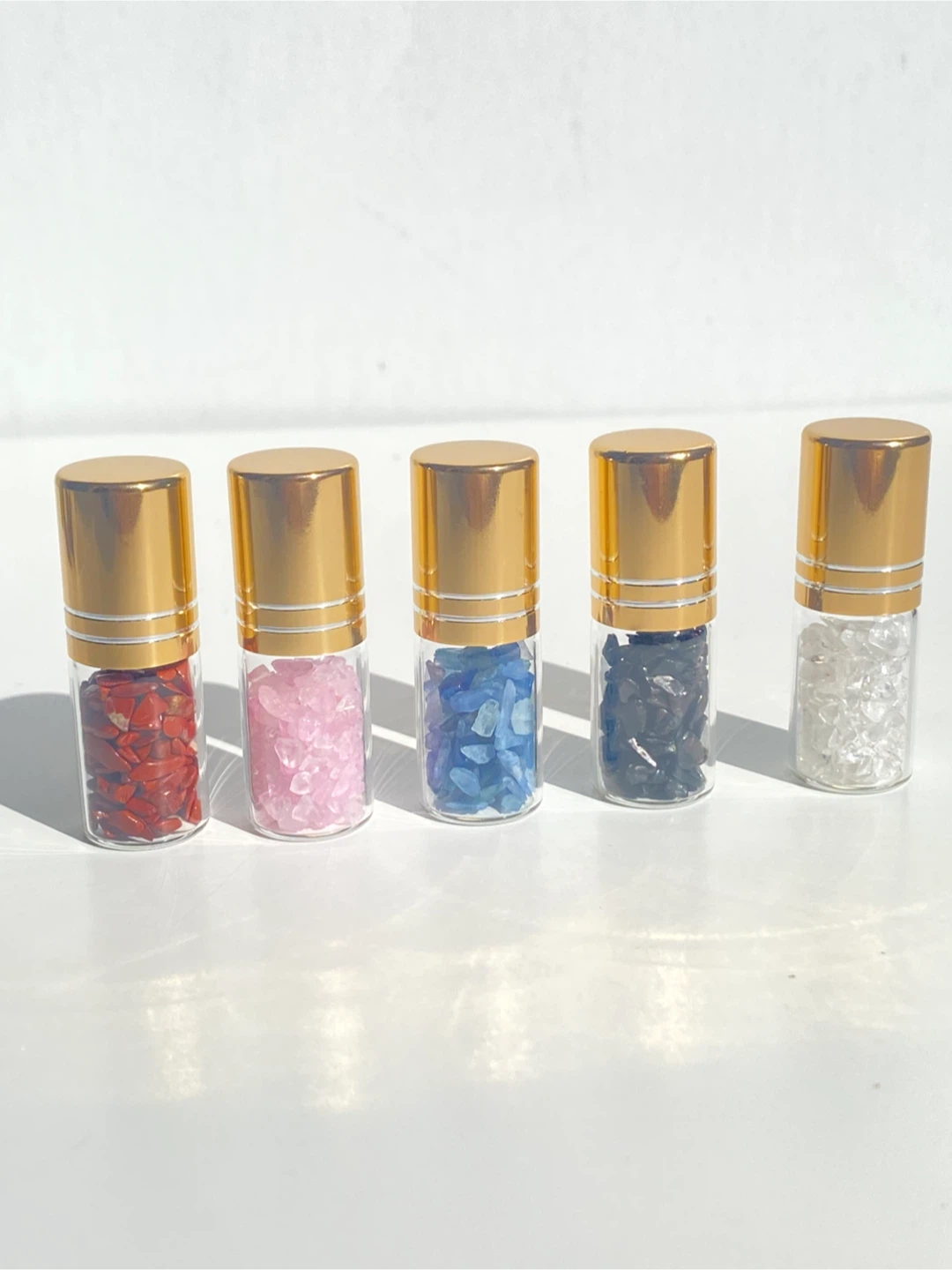 Set of 5 Crystal Chip Roll-On Bottles