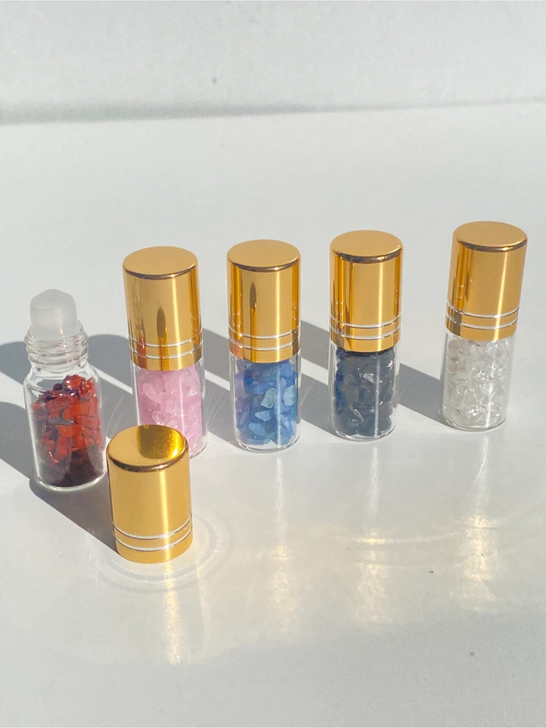 Set of 5 Crystal Chip Roll-On Bottles - photo 2