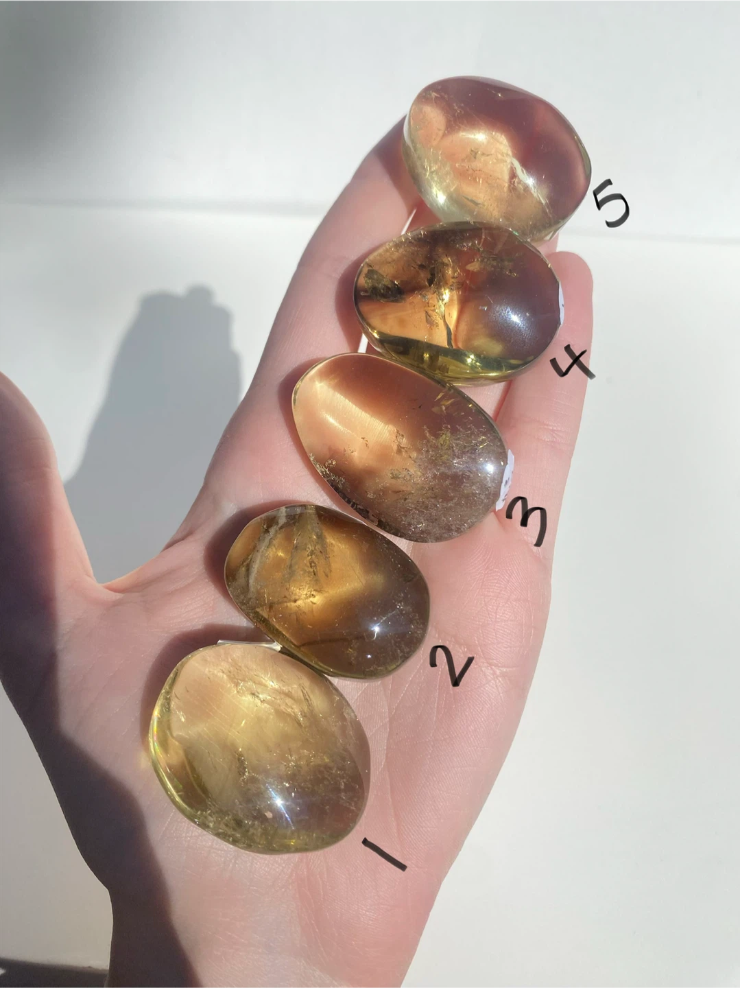 Natural Citrine Polished Palm Stones - photo 2