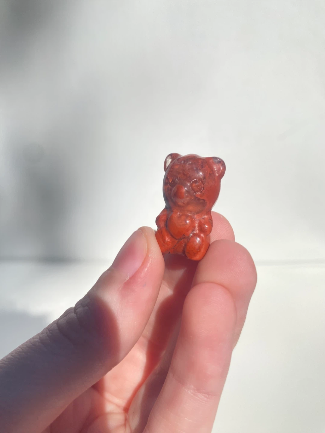 Red Jasper Stone Bear Carving