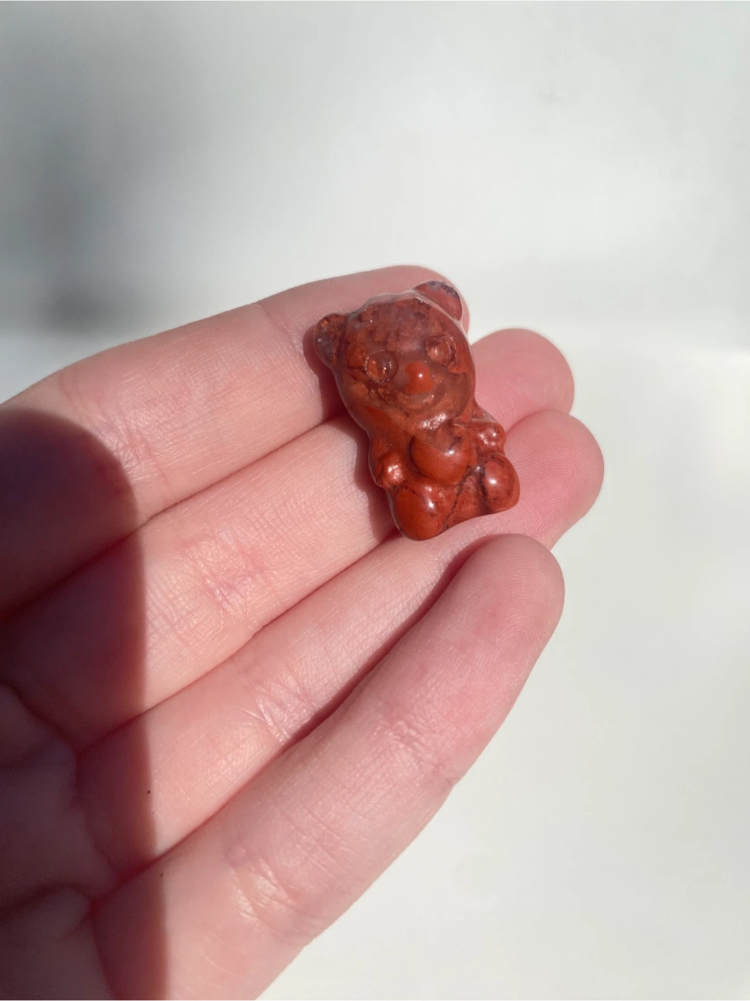 Red Jasper Stone Bear Carving - photo 3