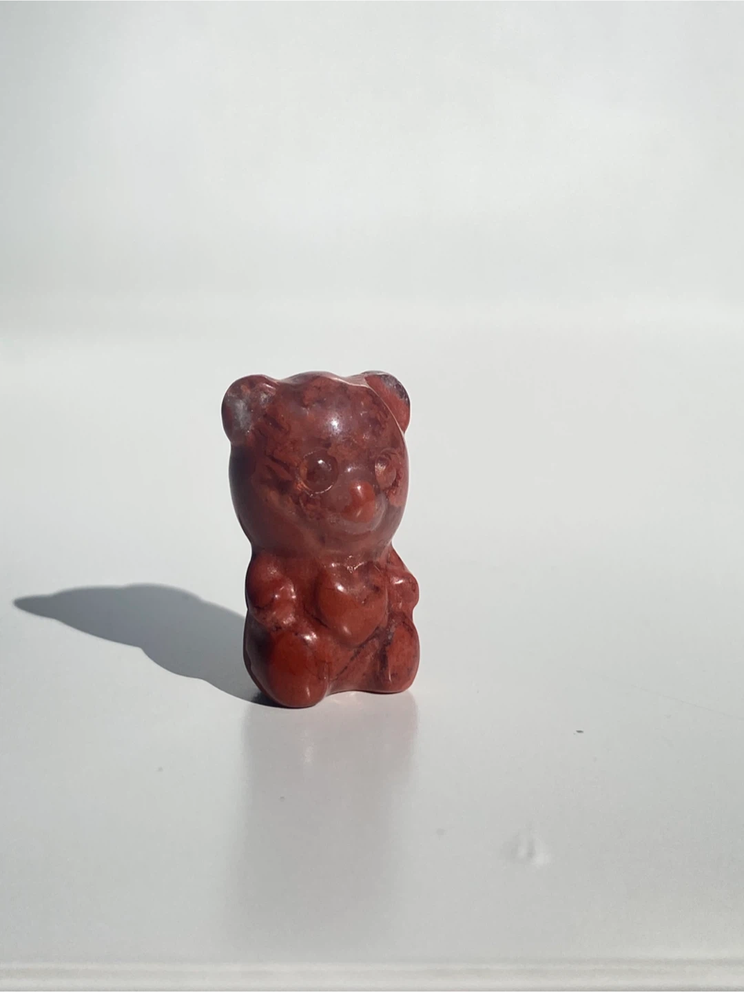 Red Jasper Stone Bear Carving - photo 4