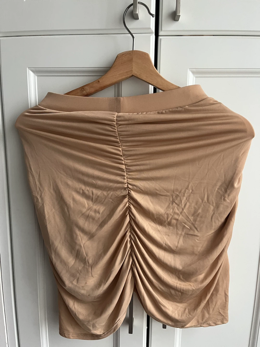 Beige Ruched Wrap Skirt - photo 2