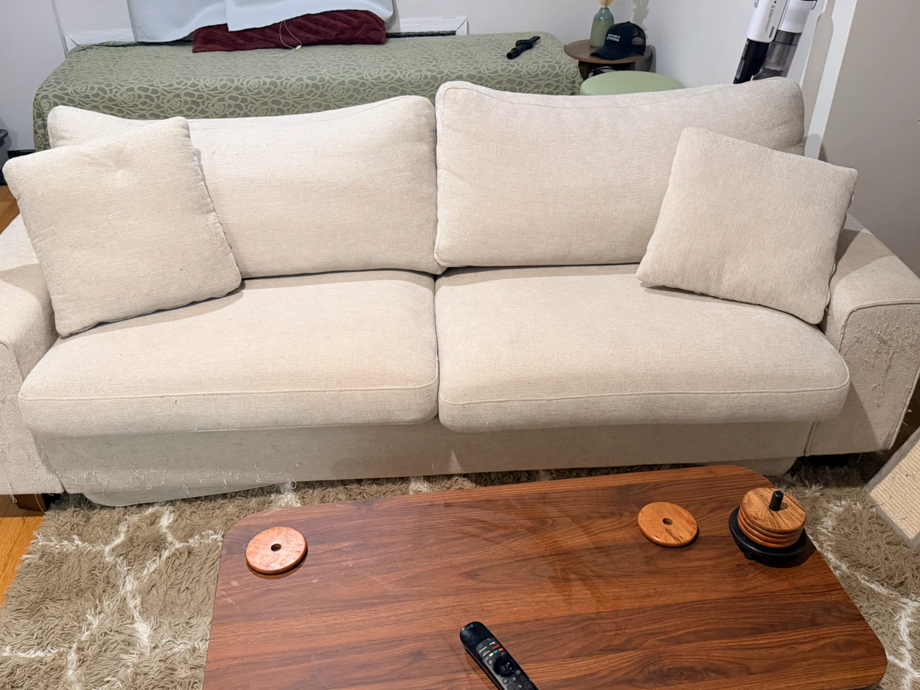 Beige Three-Seater Sofa