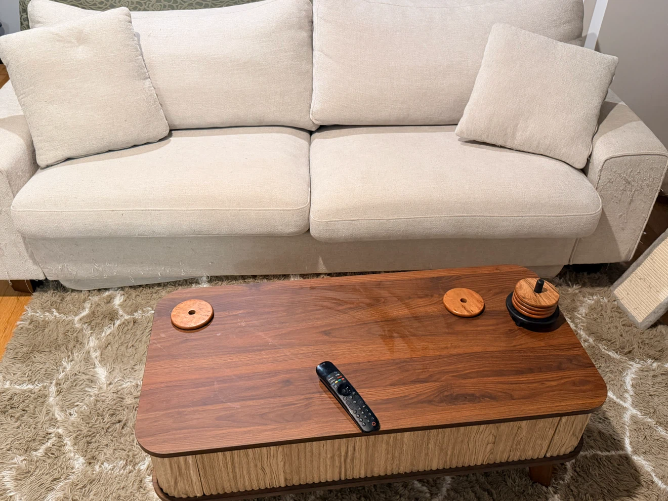 Beige Three-Seater Sofa - photo 3