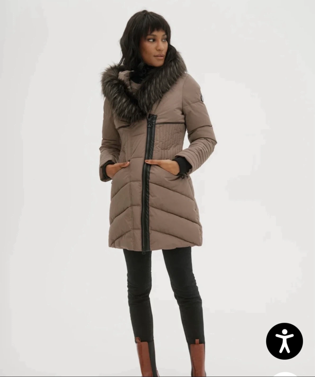 Soia & Kyo Faux Fur Trimmed Winter Coat