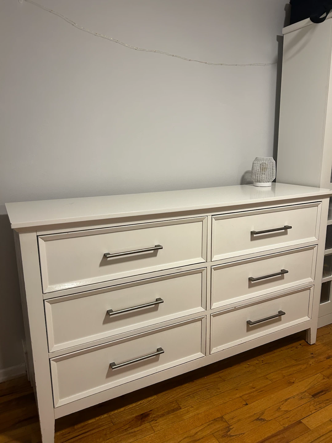 White Six-Drawer Dresser