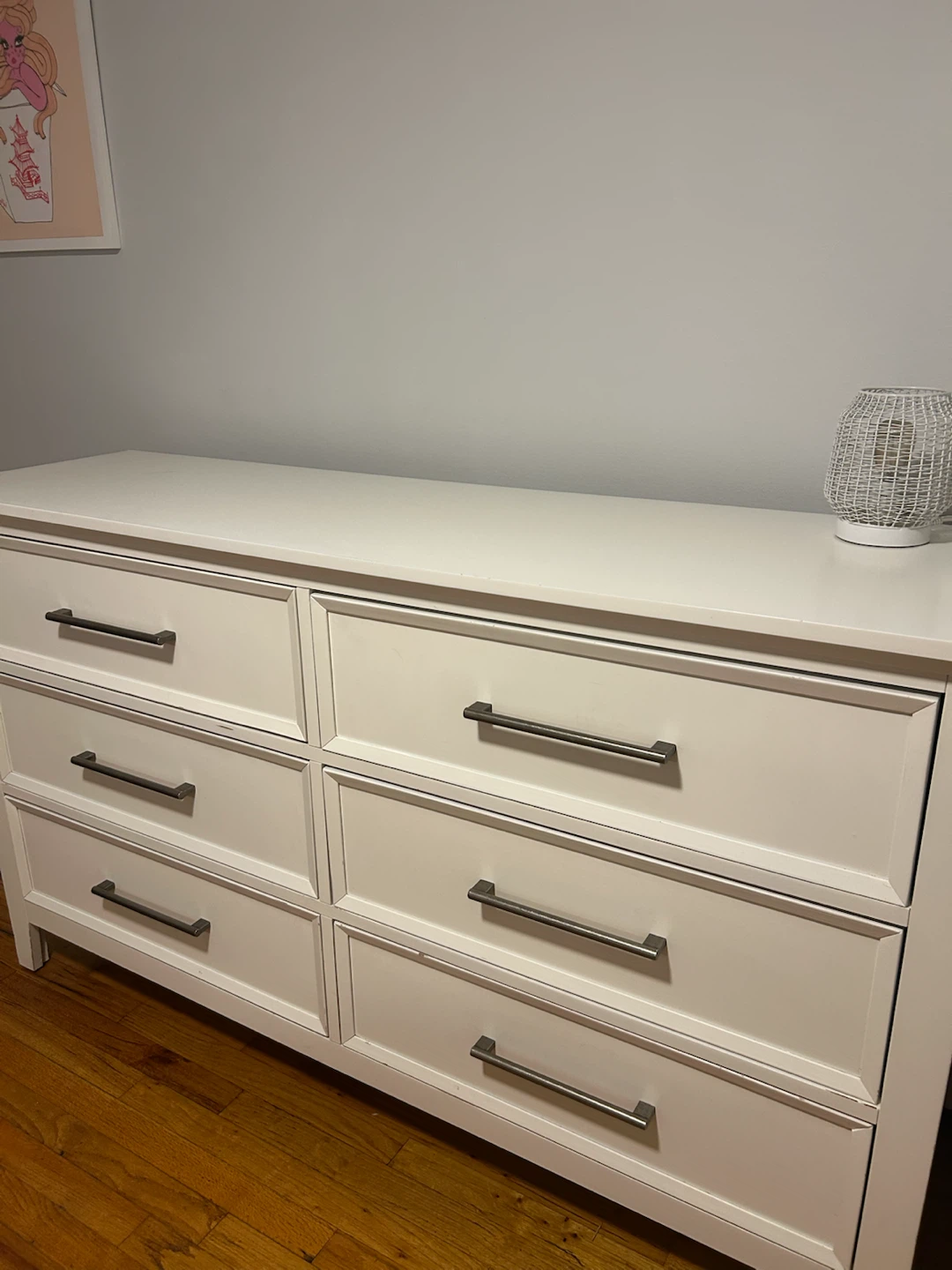 White Six-Drawer Dresser - photo 3