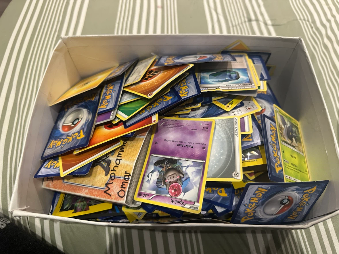 Large Pokemon Trading Card Collection with Tokens