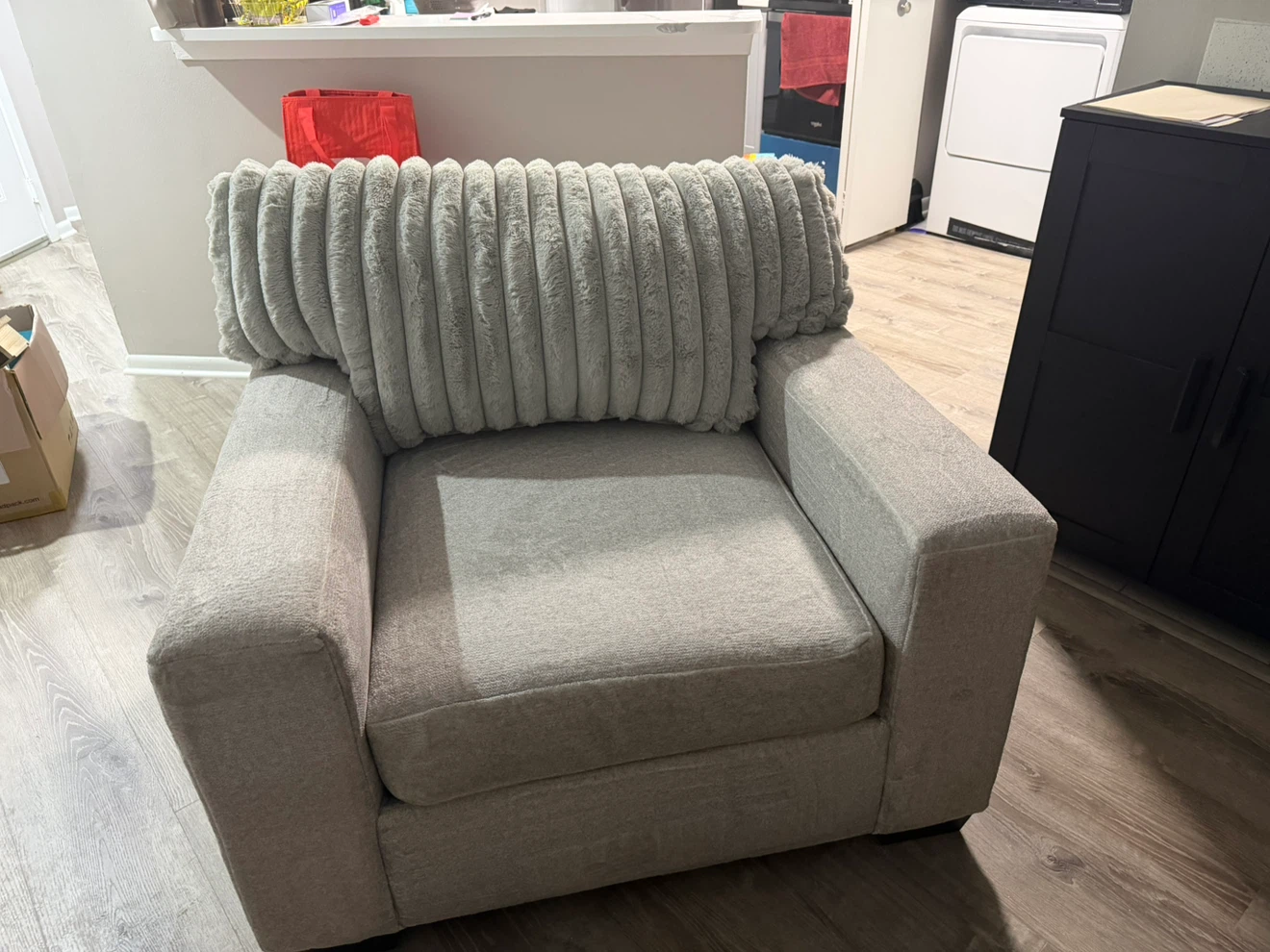 Light gray loveseat and matching armchair - photo 2