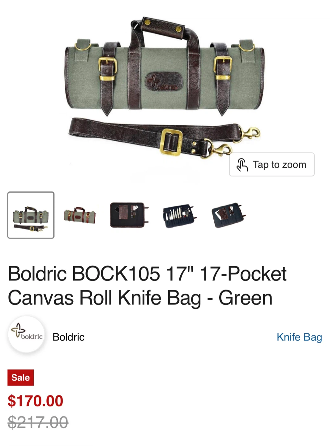 Boldric 17-Pocket Canvas Knife Roll Bag - photo 2