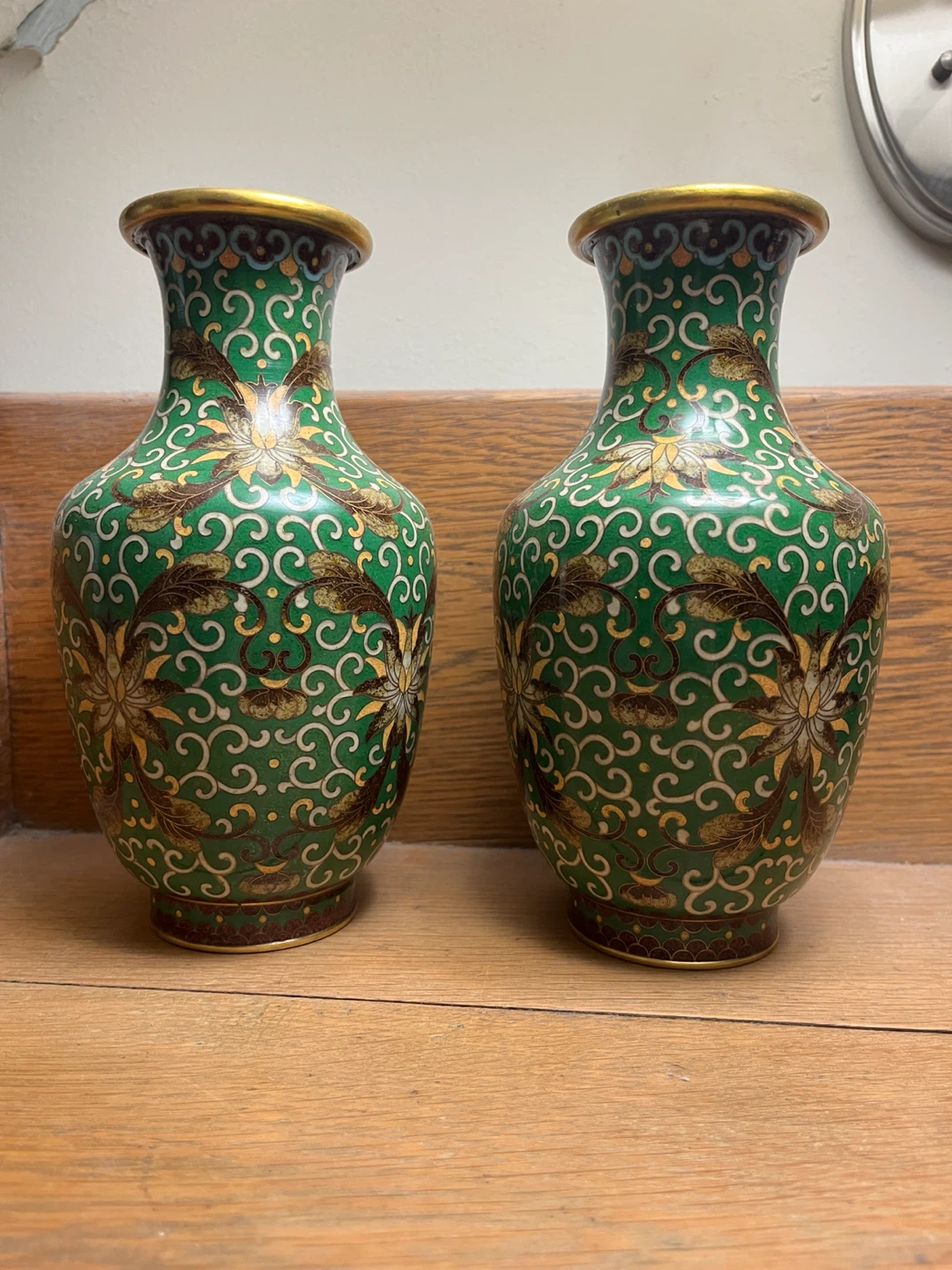 Vintage Cloisonne Enamel Vases Set - photo 2