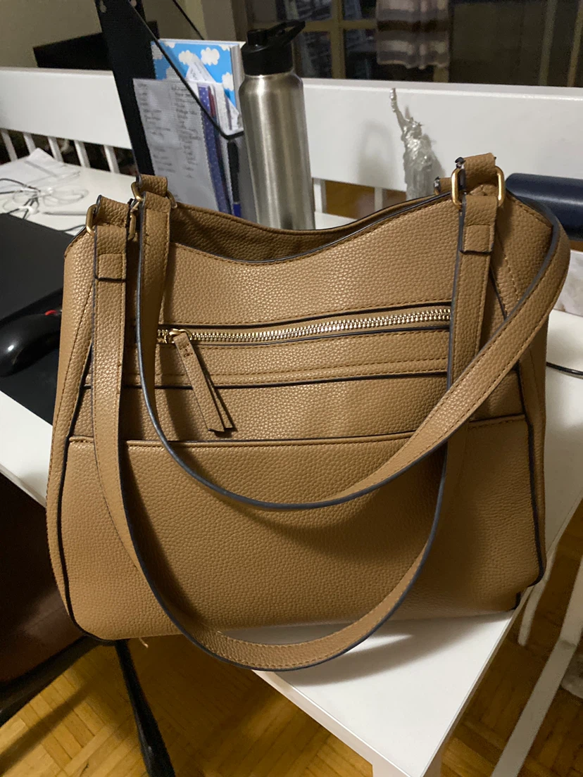 Tan Faux Leather Shoulder Bag