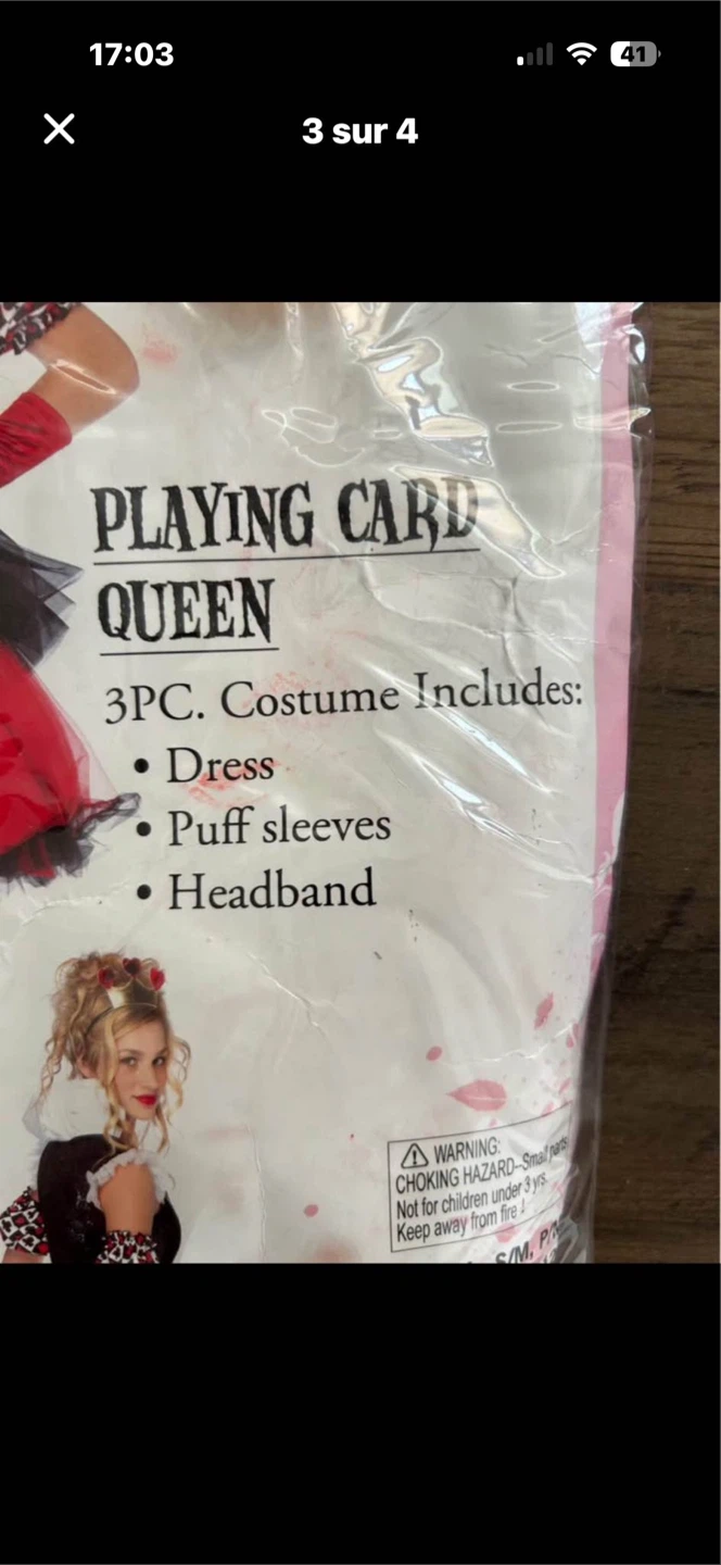 Costume de Reine de cœur Small - photo 3