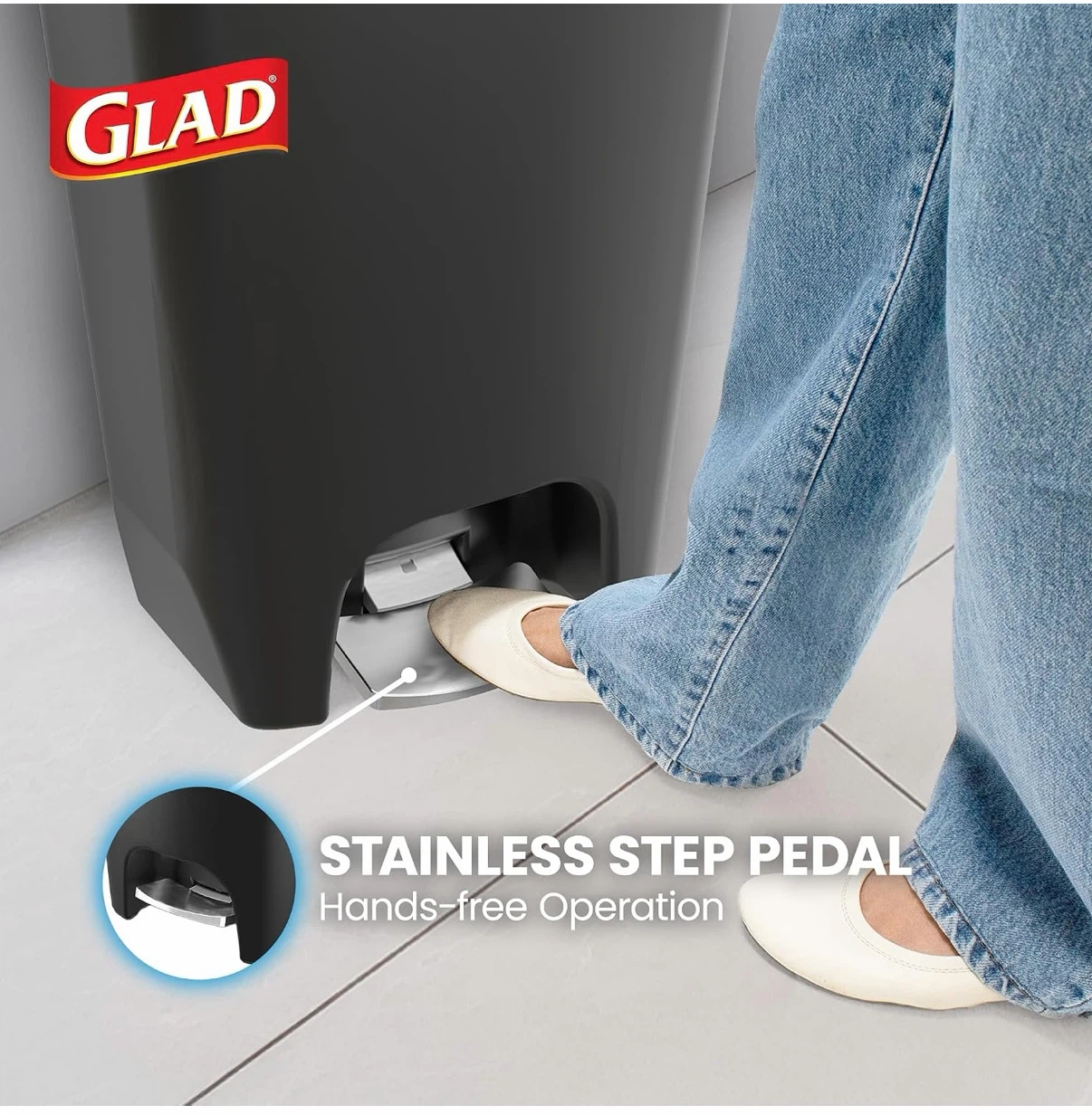 Glad 13-Gallon Step Trash Can - photo 4