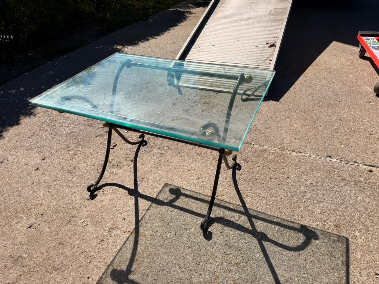 Metal and Glass Accent Table