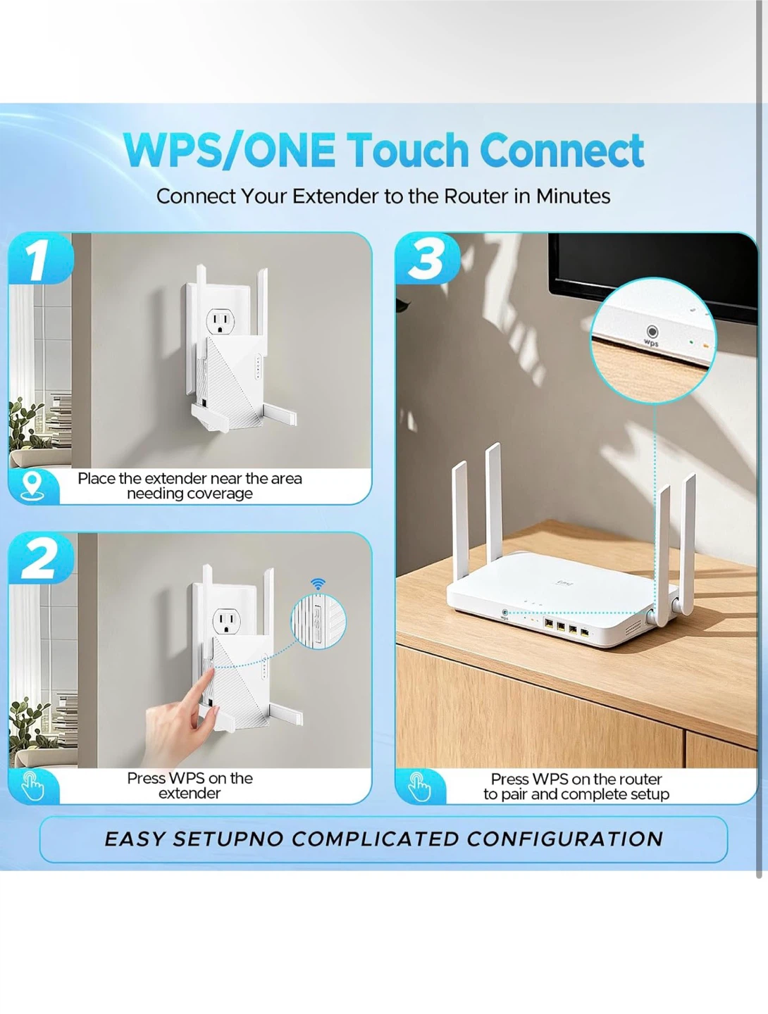 WiFi Extender Signal Booster, Ultra Fast 1200 Mbps