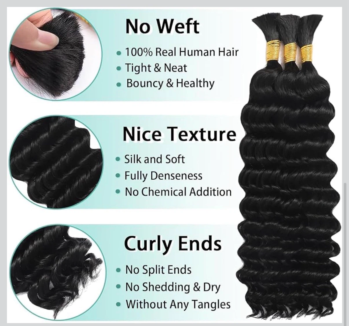 20 inch Deep Wave Human Hair Bundles - photo 2