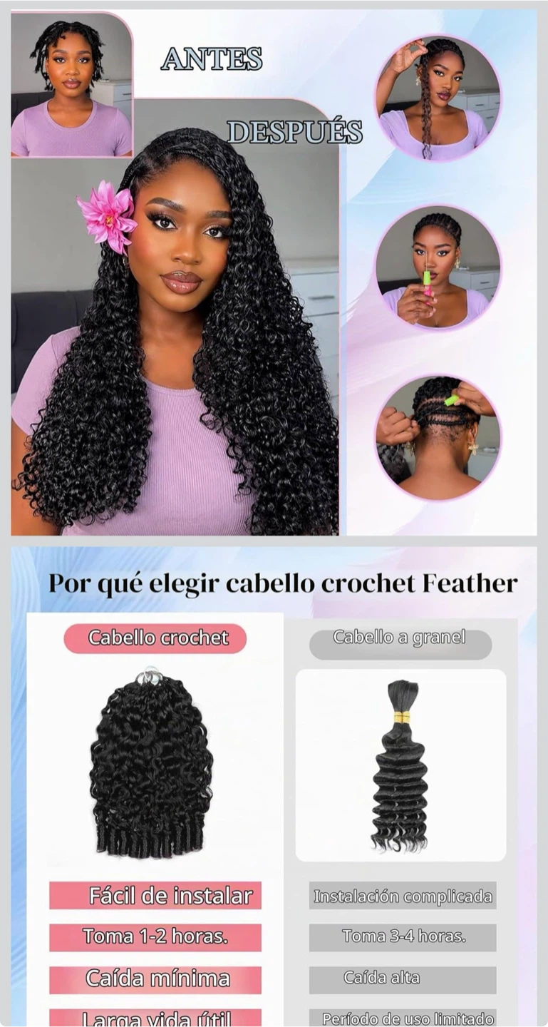Feather 16" Burmese Curl Crochet Human Hair - photo 2