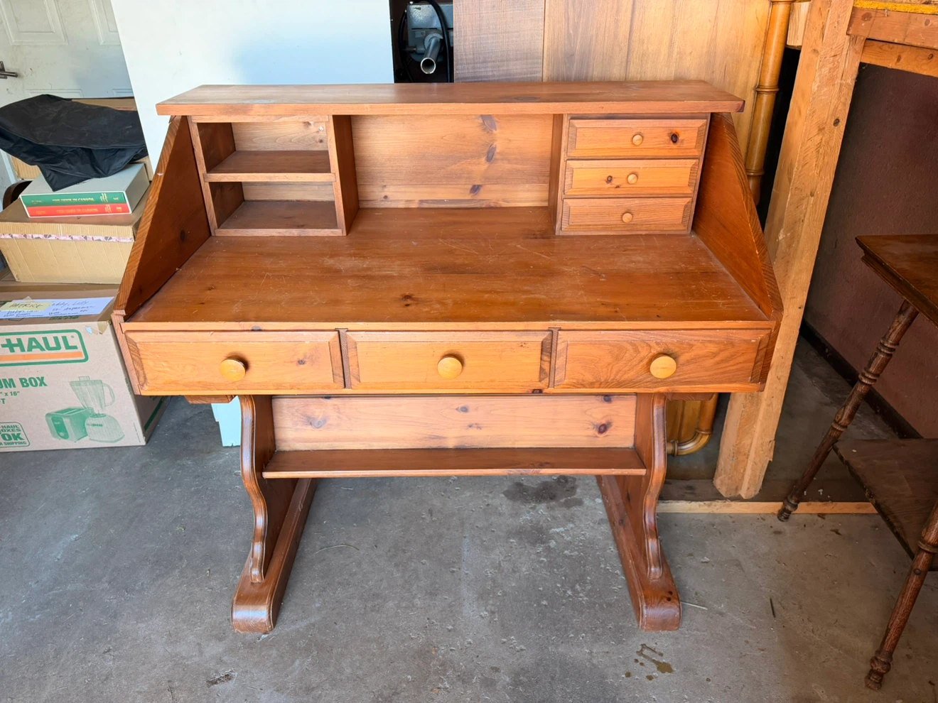 Solid Wood Writing Desk with Drawers