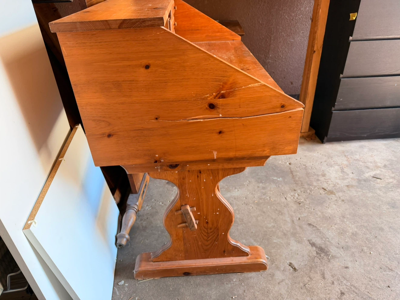 Solid Wood Writing Desk with Drawers - photo 2