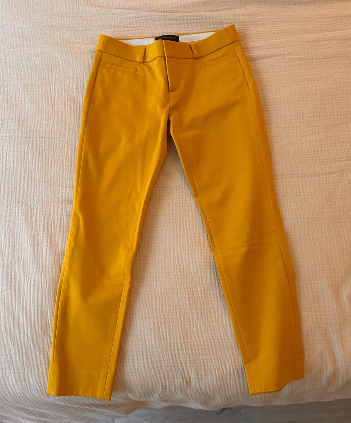 Banana Republic Sloan Crop Pants - Mustard Yellow
