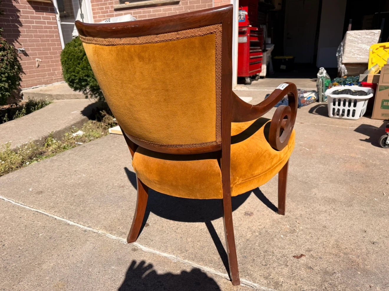 Vintage Mustard Velvet Accent Chair - photo 2
