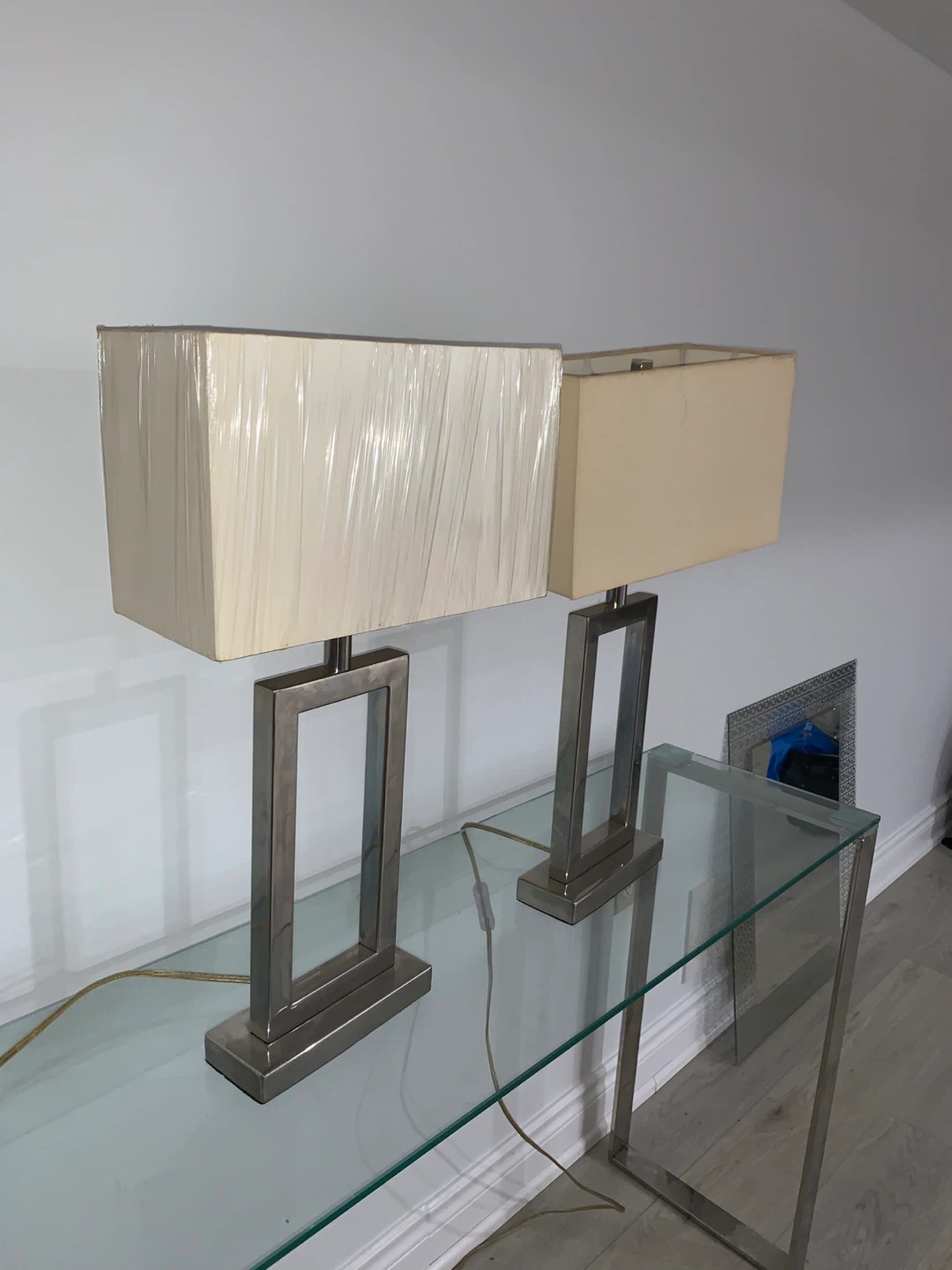 Set of Two Modern Rectangular Table Lamps
