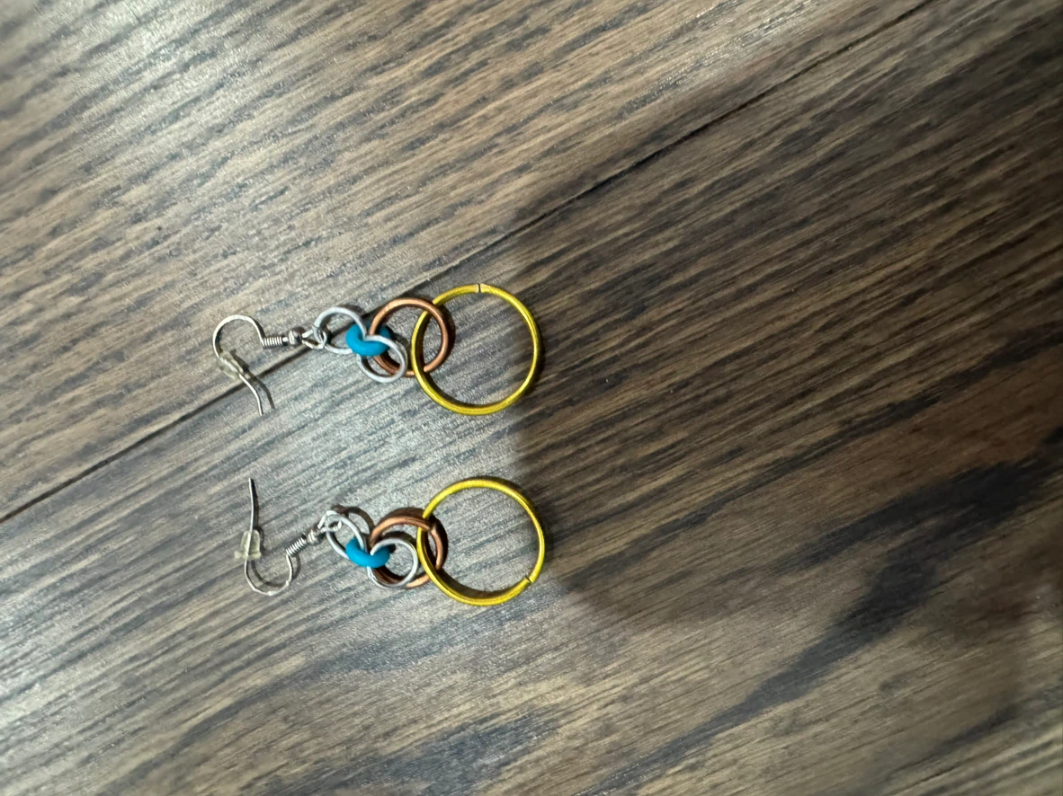 Multi-tone Hoop Drop Earrings