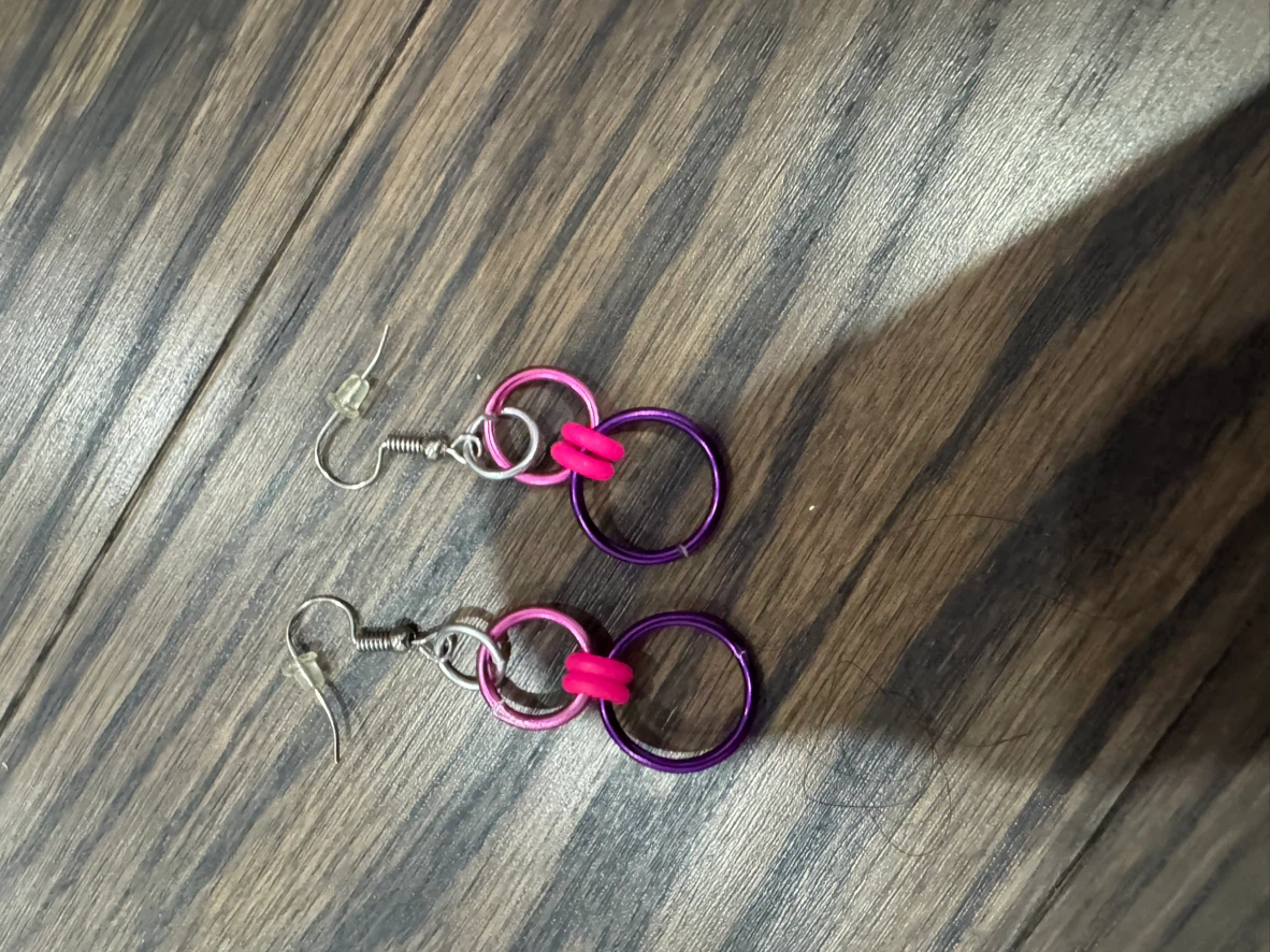 Handmade Multi-Coloured Hoop Earrings