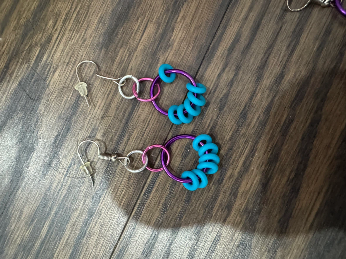 Purple and Blue Hoop Earrings