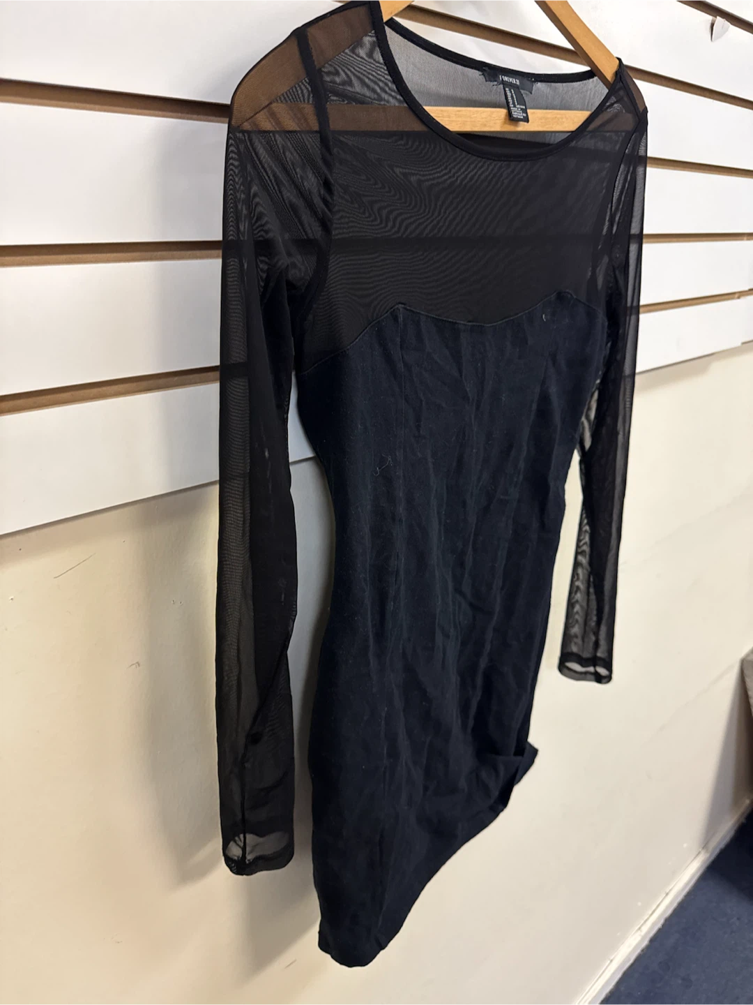 Forever 21 Black Mesh Long Sleeve Dress - photo 4