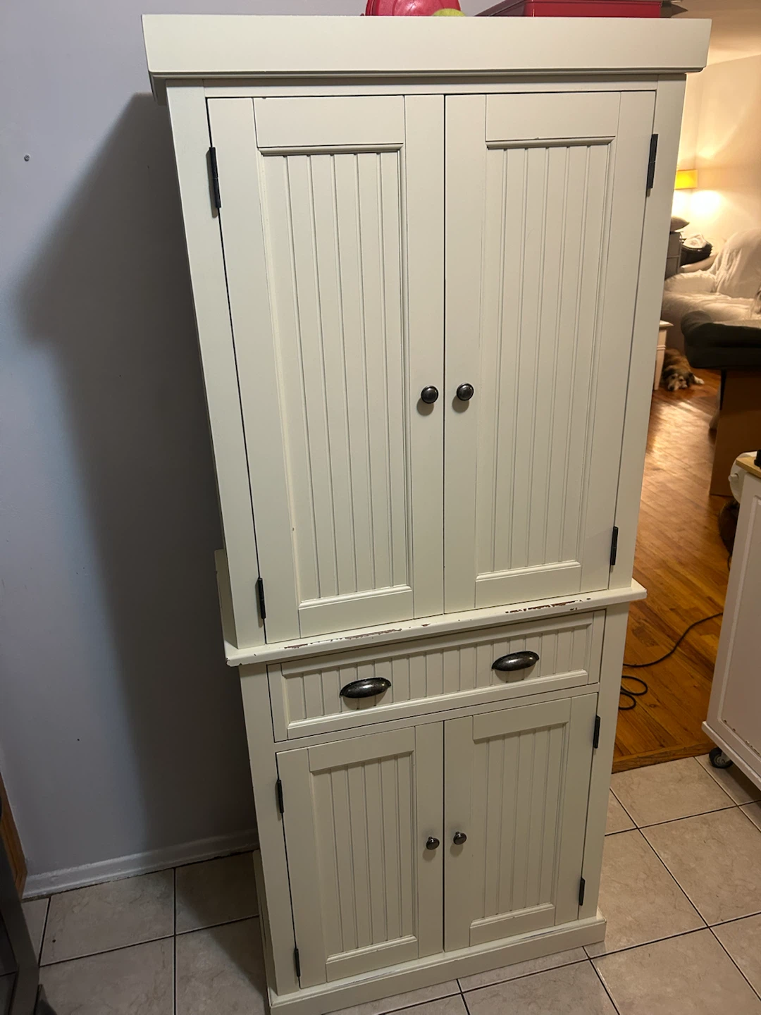 Cream Kitchen Pantry Cabinet - photo 2