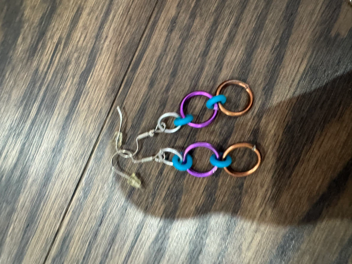 Multicoloured Chainmaille Drop Earrings