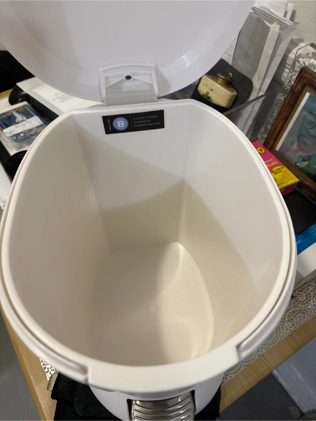 simplehuman white step trash can