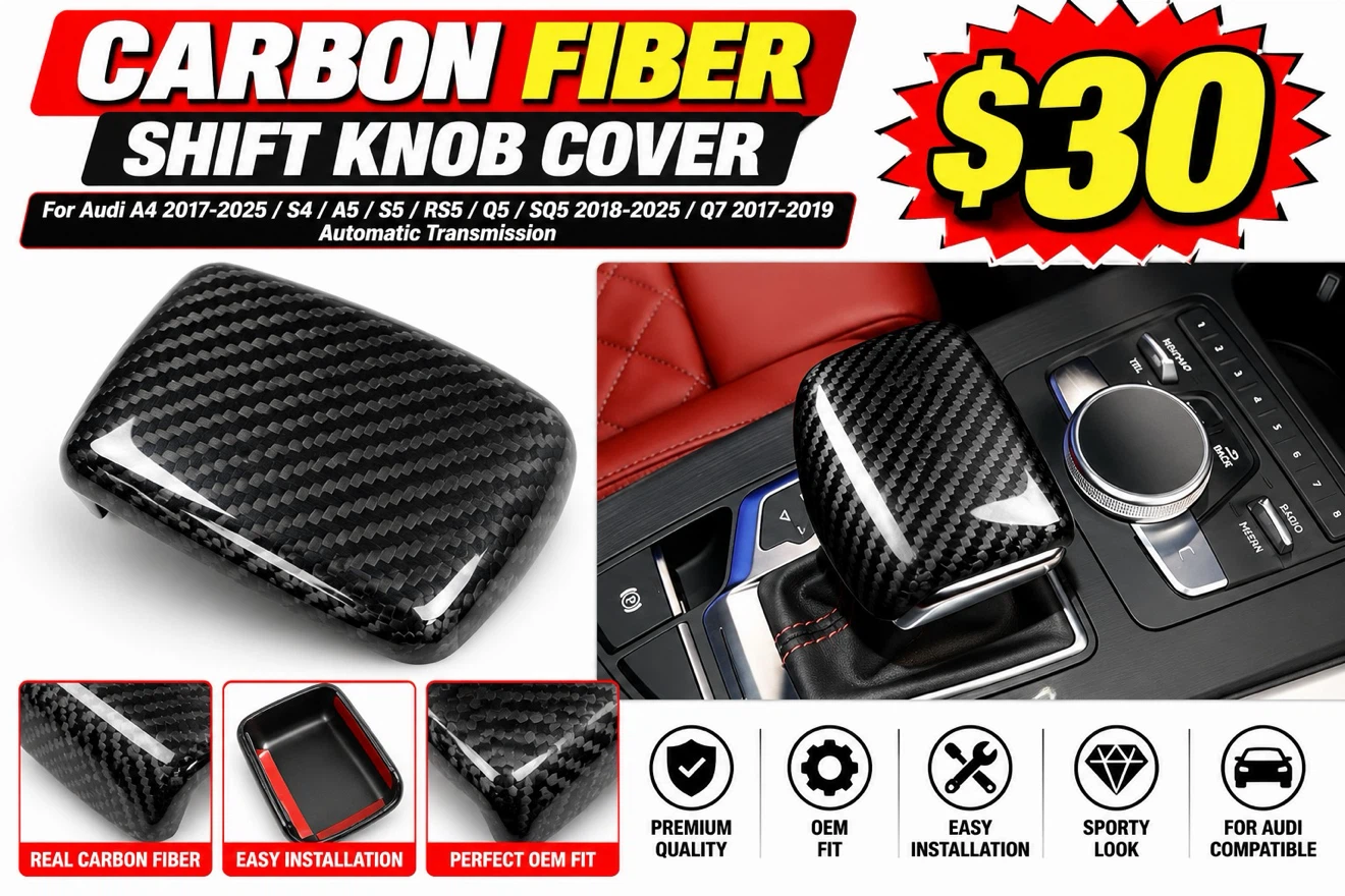 Carbon Fiber Shift Knob Cover for Audi