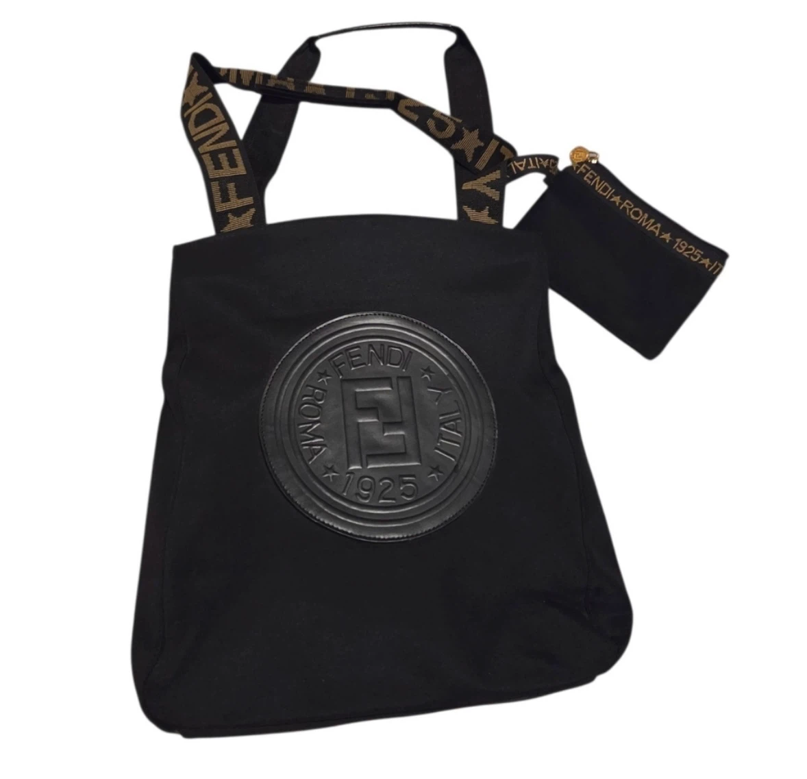 Fendi Canvas Tote Bag with Pouch