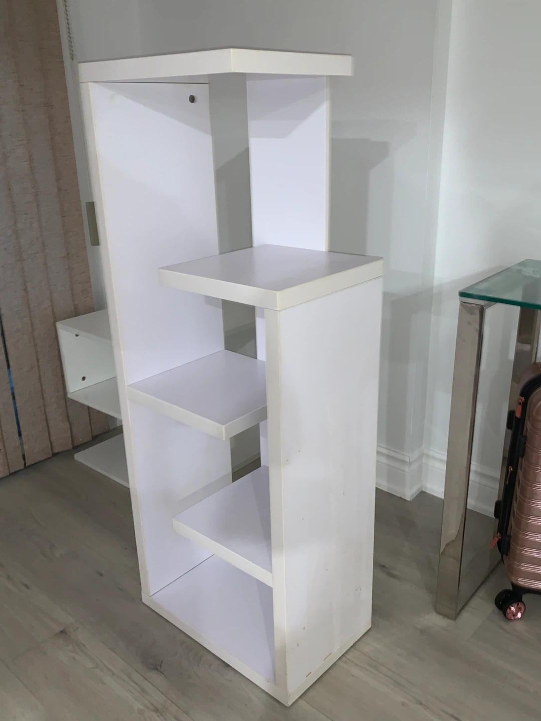 White Modern Asymmetrical Shelving Unit - photo 5