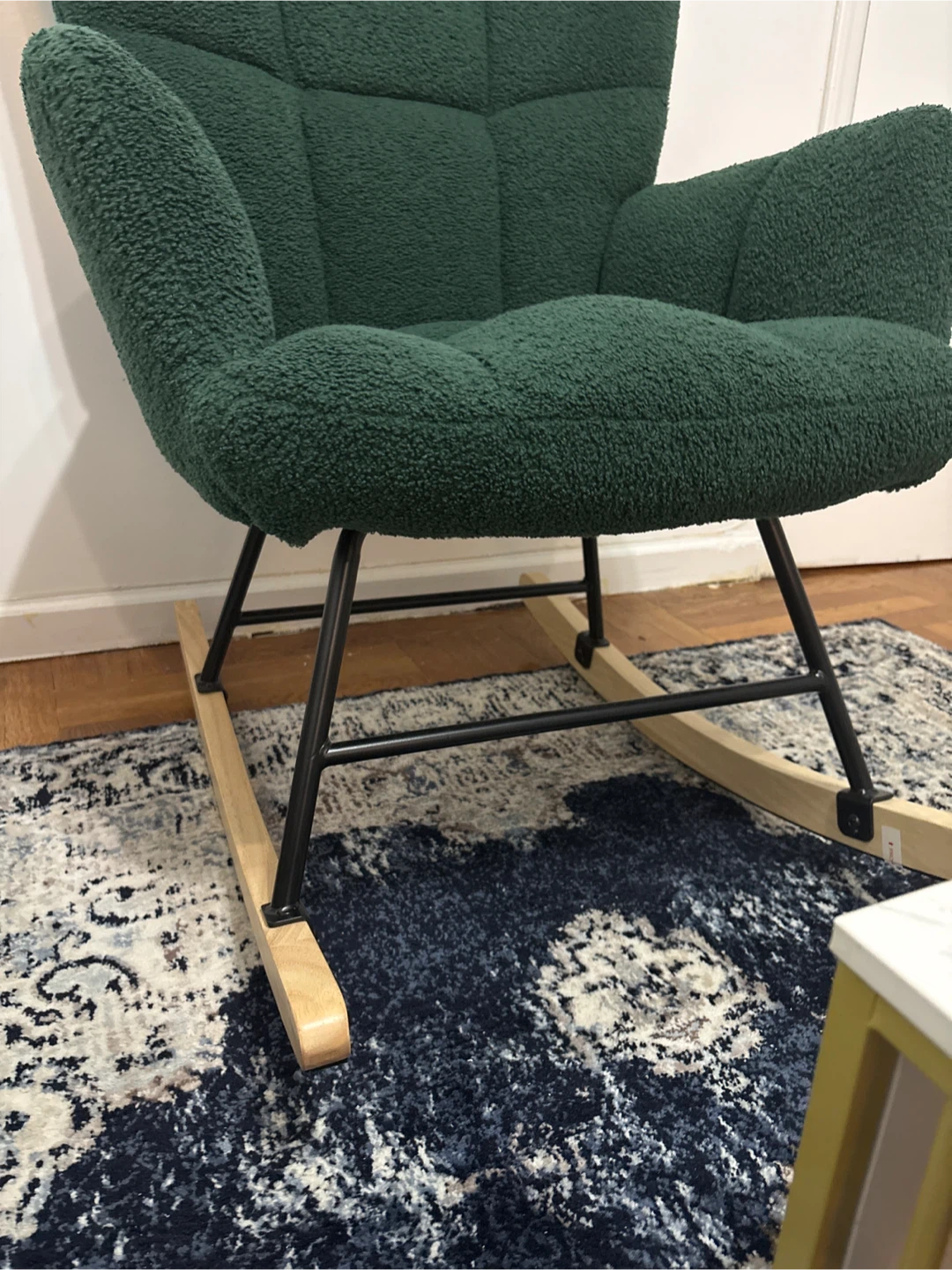 Dark Green Boucle Rocking Chair - photo 2