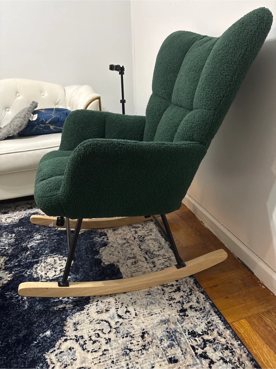 Dark Green Boucle Rocking Chair - photo 3