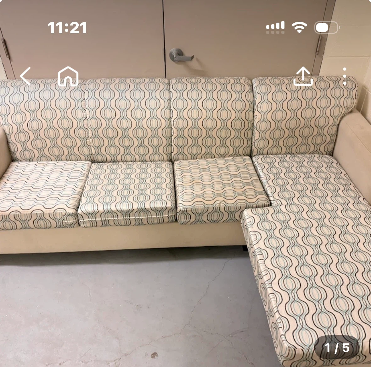 Sectional Sofa with Patterned Cushions