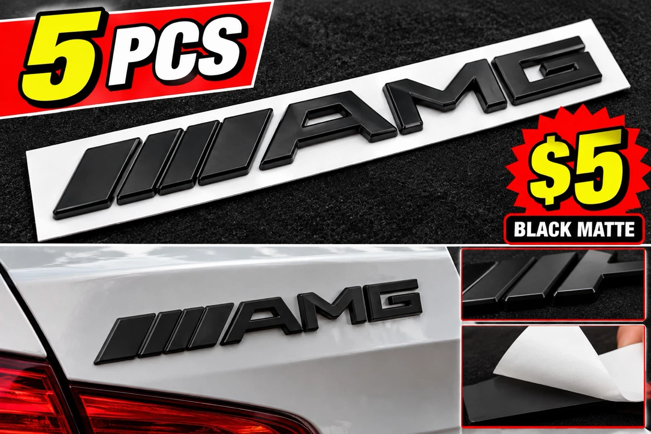 5-Piece AMG Matte Black Emblem Set