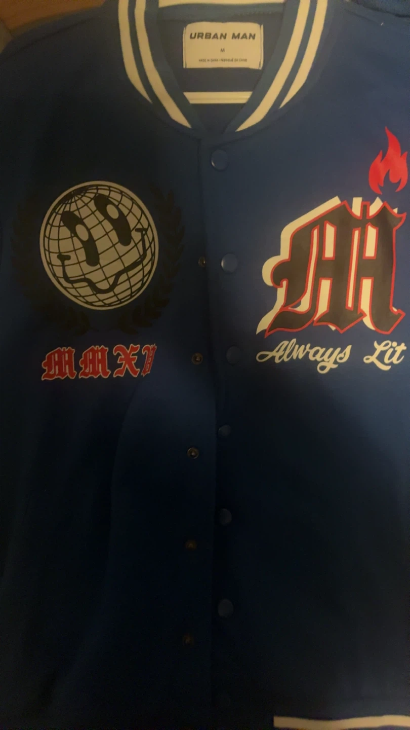 Urban Man Varsity Jacket Blue Size M