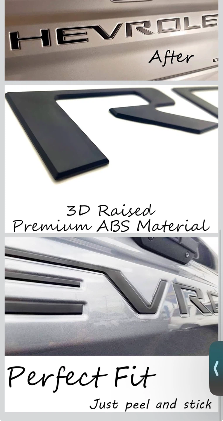 Chevrolet Tailgate Letter Inserts - Black