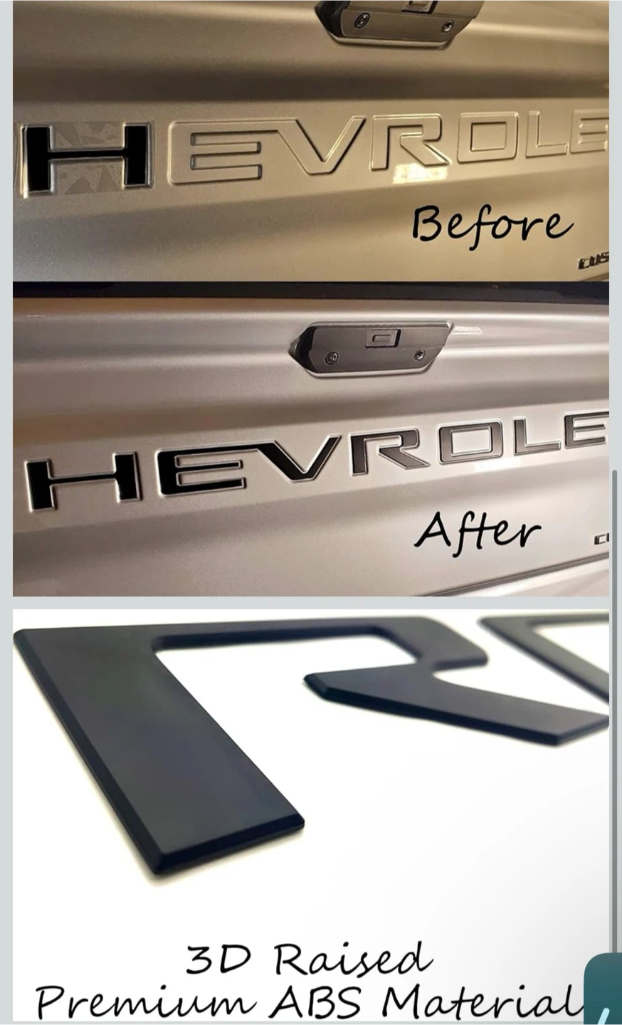 Chevrolet Tailgate Letter Inserts - Black - photo 2
